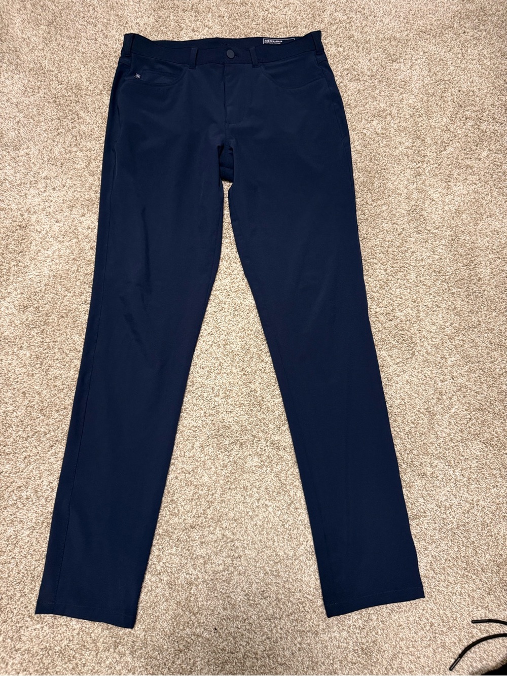 Men's Mizzen + Main Navy Performance Pants / 32x34